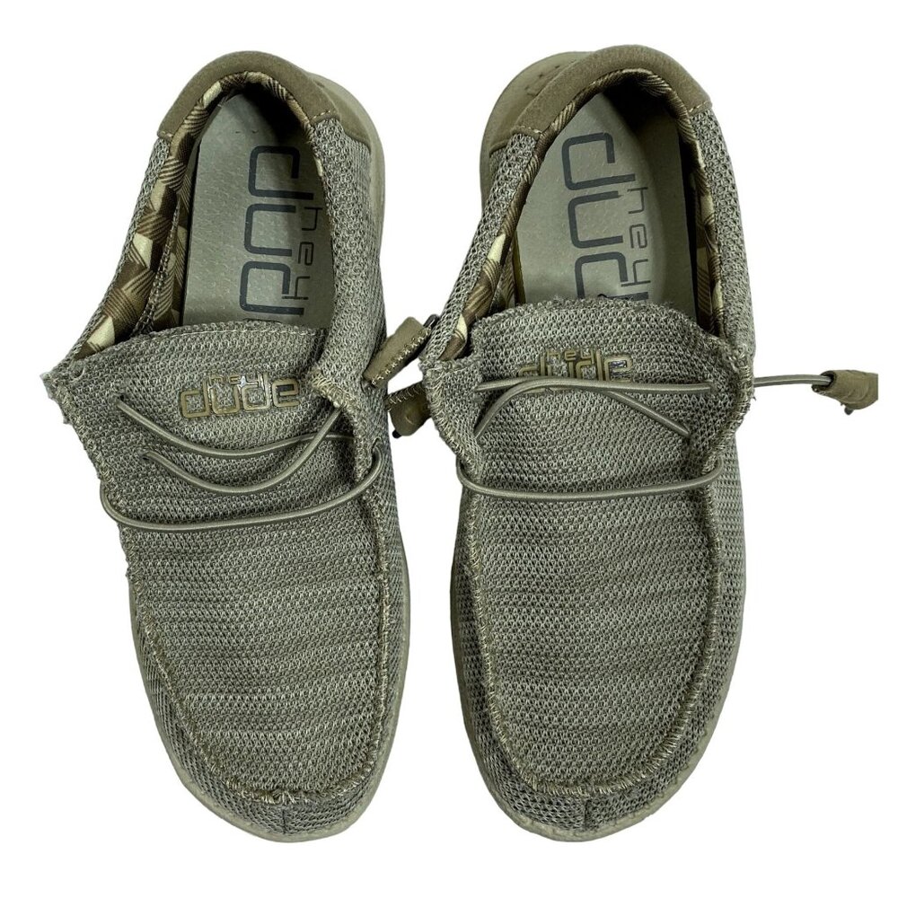 Hey Dude Men's Beige Ultralight Wally Sox Slip-On Shoes Size 8